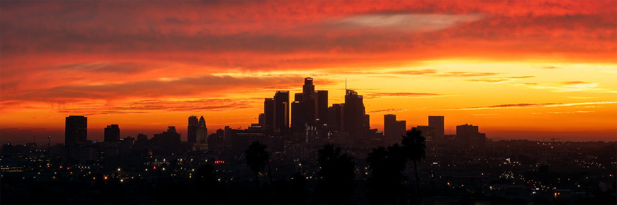 The Los Angeles skyline at sunset, by Niaz Uddin